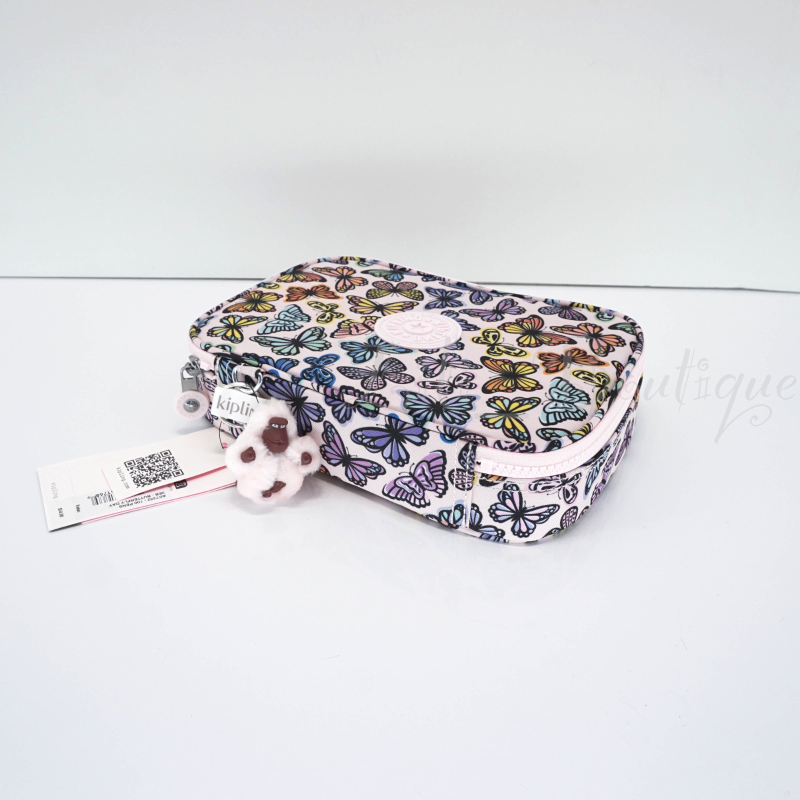 Kipling 100 Pens Case Pencil Accessory Box Polyester AC7252 Butterfly Day Multi