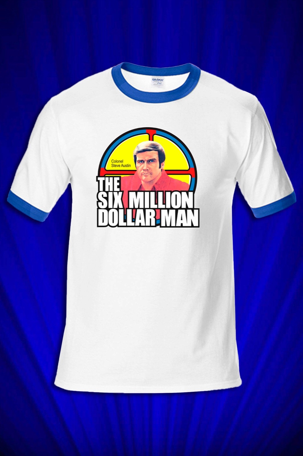 Six Million Dollar Man 1970s RINGER T-SHIRT FREE S&H USA