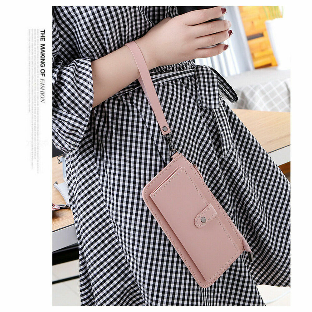 Women Leather Clutch Wallet Fashion Zip Long Purse Card Holder Phone Handbag