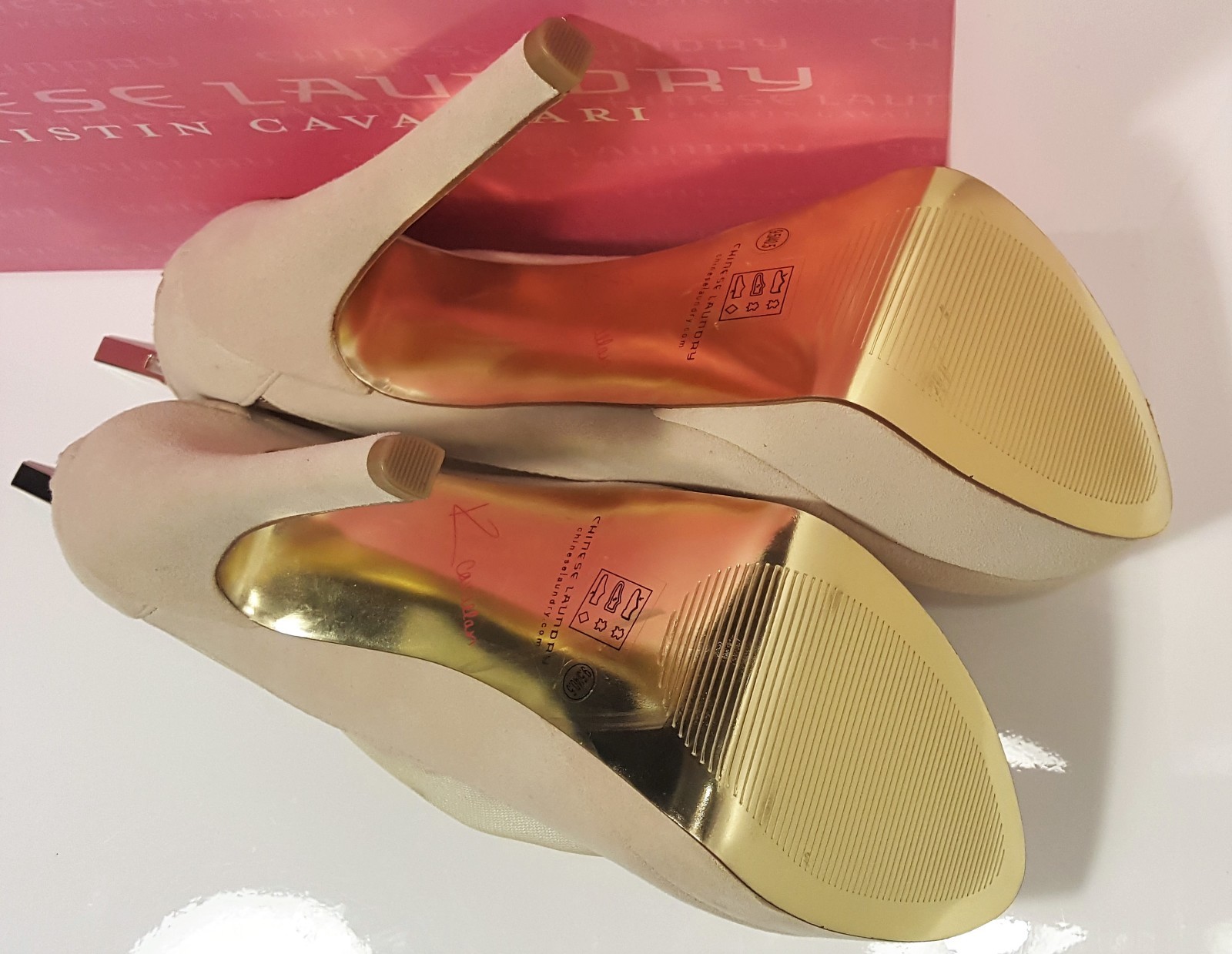 Kristin Cavallari Chinese Laundry Letizia Nude Mesh Platform Pumps 9.5 NWD $169