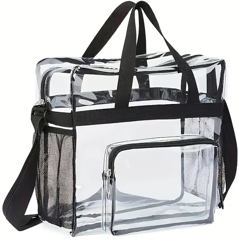 1PC Clear Tote Bag Stadium Approved Heavy Duty Sports Shoulder Bag Work School