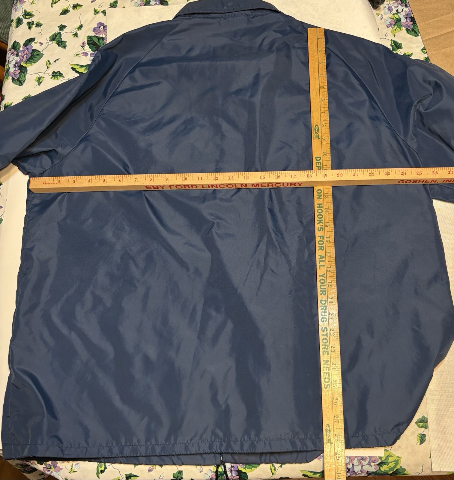 Champion Notre Dame Security Blue Snap-Front Coach Jacket Men’s XL RN 26094