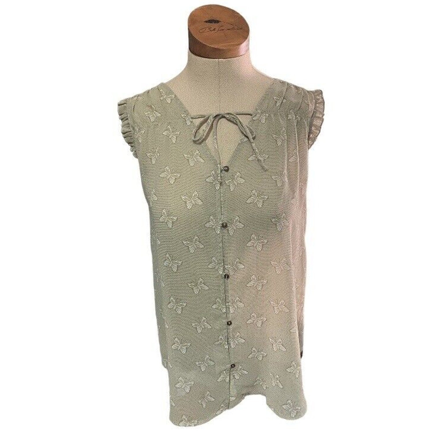 Matilda Jane Monarch Butterfly Semi Sheer Blouse Women Size Medium