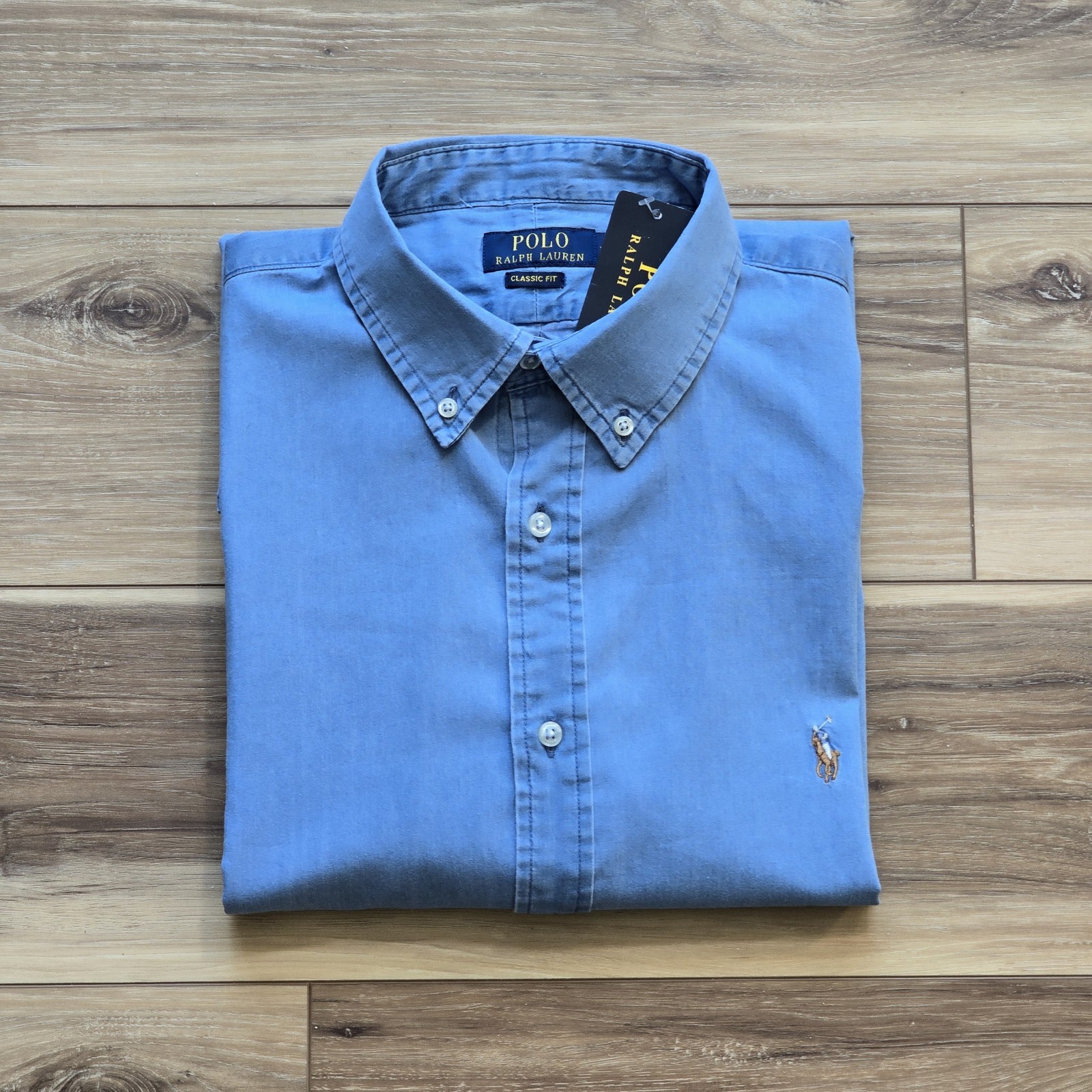 Polo Ralph Lauren Men’s Classic Fit Indigo Chambray Shirt Long Sleeve Button