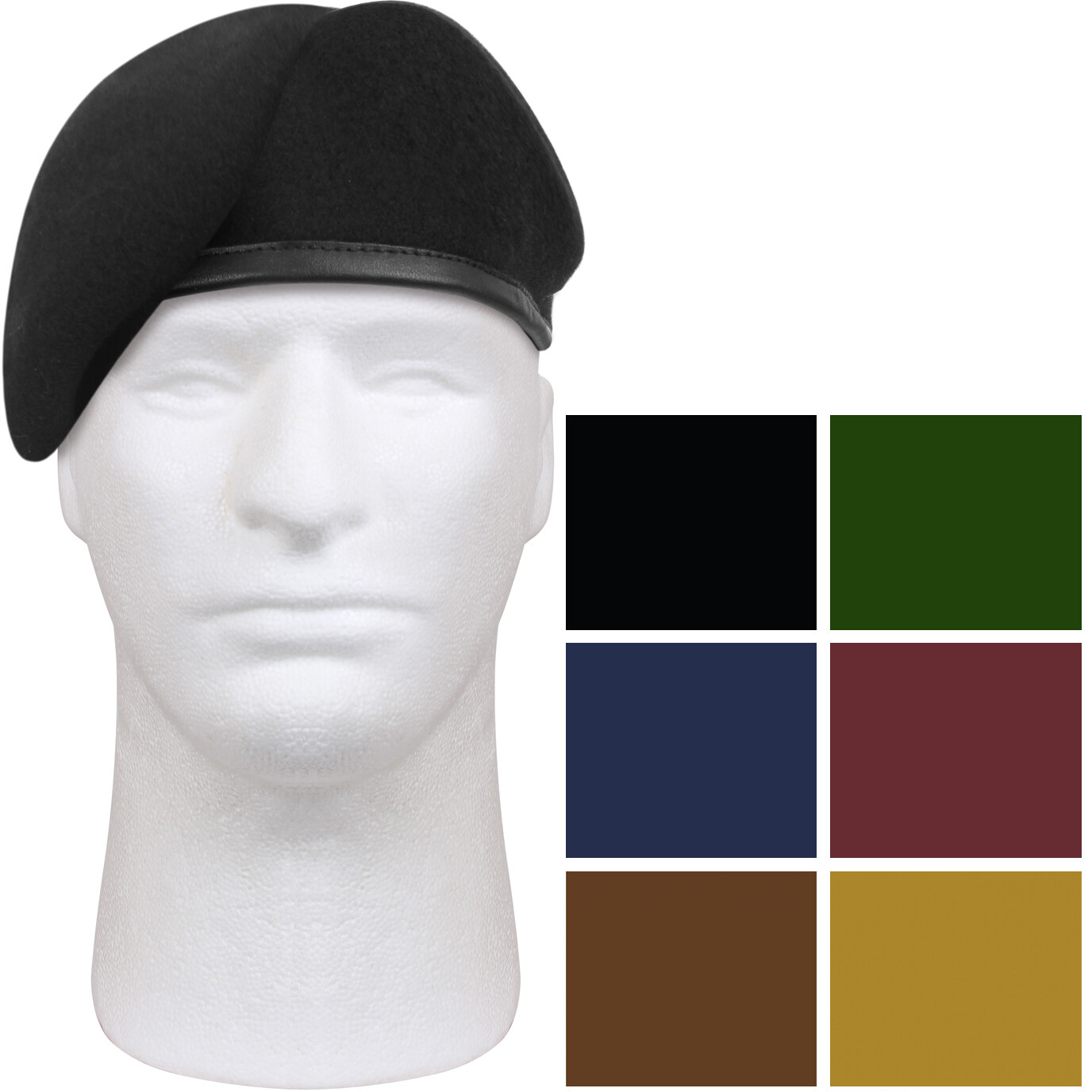 Military Wool Beret – Inspection Ready Pre-Shaved Badge Tactical US Army JROTC