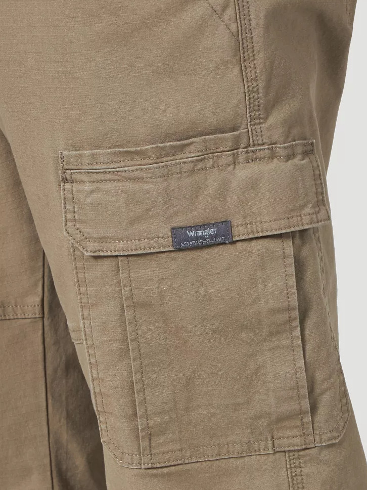 Men’s Wrangler Cargo Pants w/ Stretch Relaxed Fit Brown Tech Pocket CHOOSE SIZE