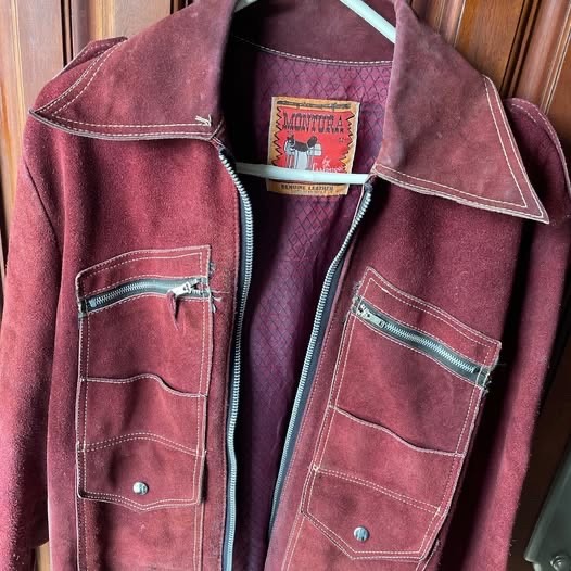 vintage suede motorcycle jacket men L