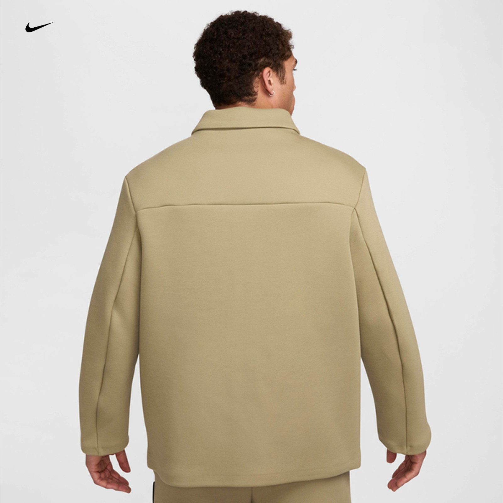 Nike Tech Fleece Shacket Jacket Neutral Olive FZ7566-276 Men’s Size Large-TALL