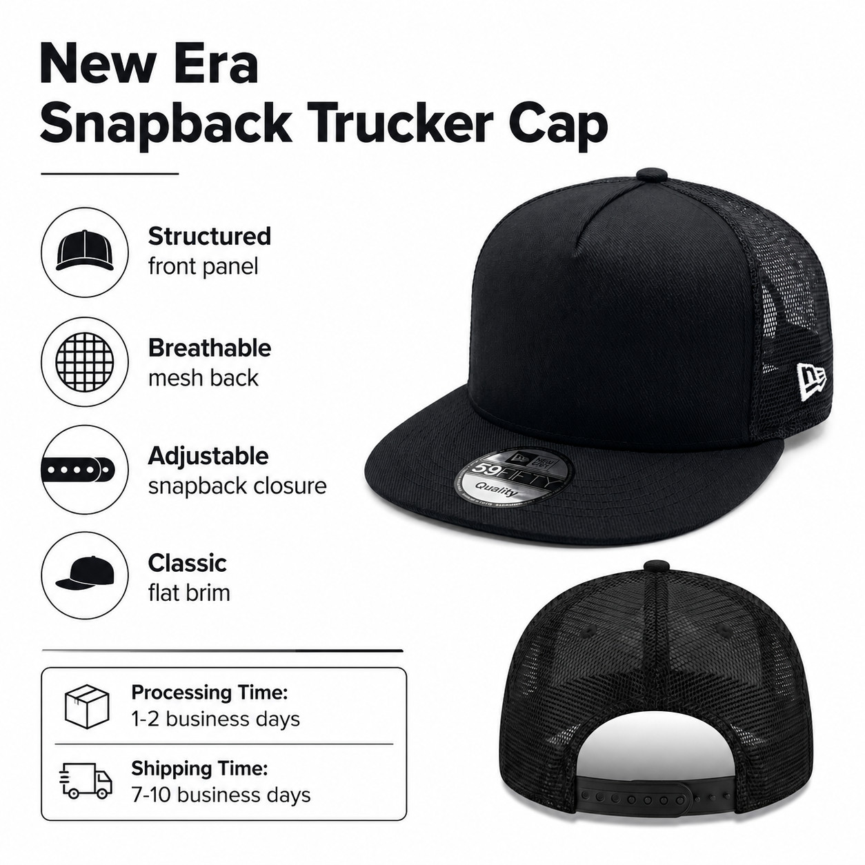 Glock Perfection Safe Action Pistols Patch Trucker Hat Snapback Mesh Cap Black