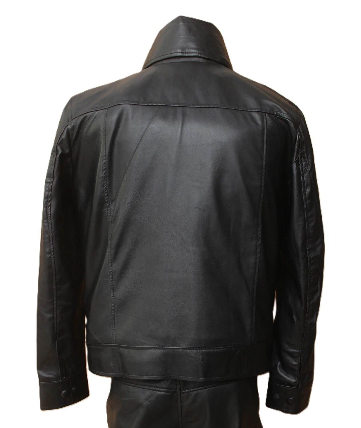 Men’s Black Lambskin Leather Tribute Performance Suit Vintage Rock Style Suit