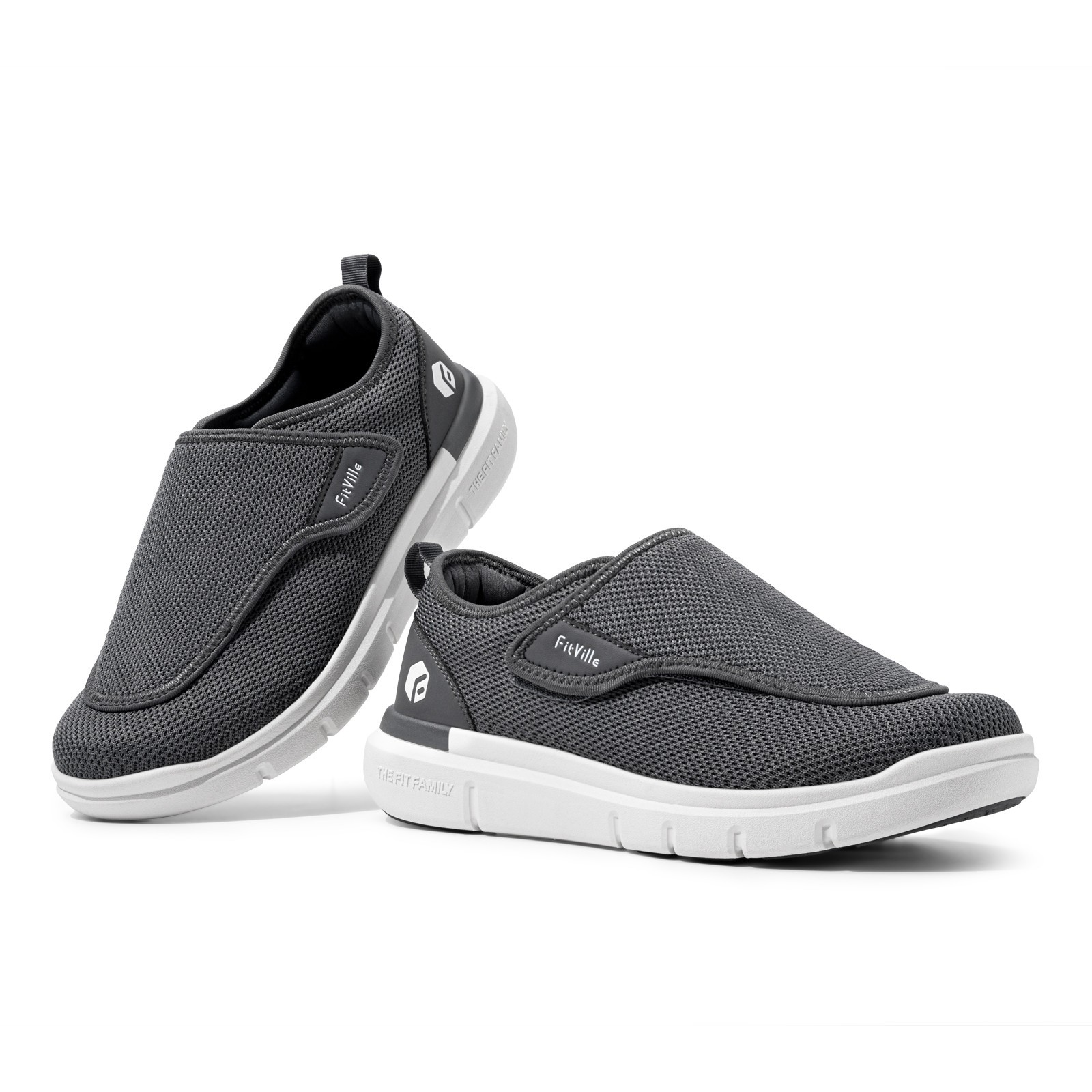FitVille Diabetic Shoes Men Extra Wide Slip-On Shoes Swollen Feet Pain Relief