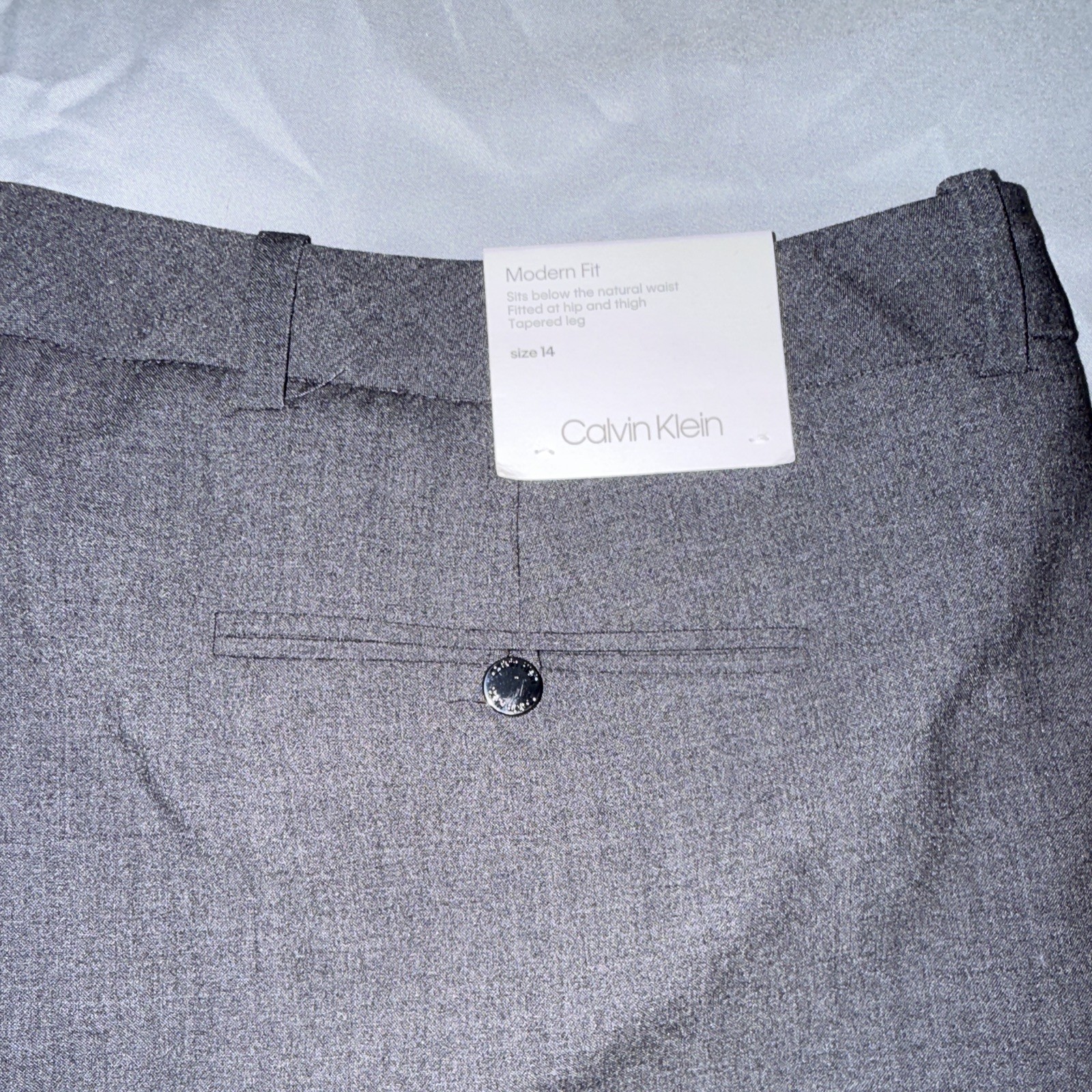 Calvin Klein Modern Fit Gray Twill Dress Pants Straight Leg 32″ Inseam