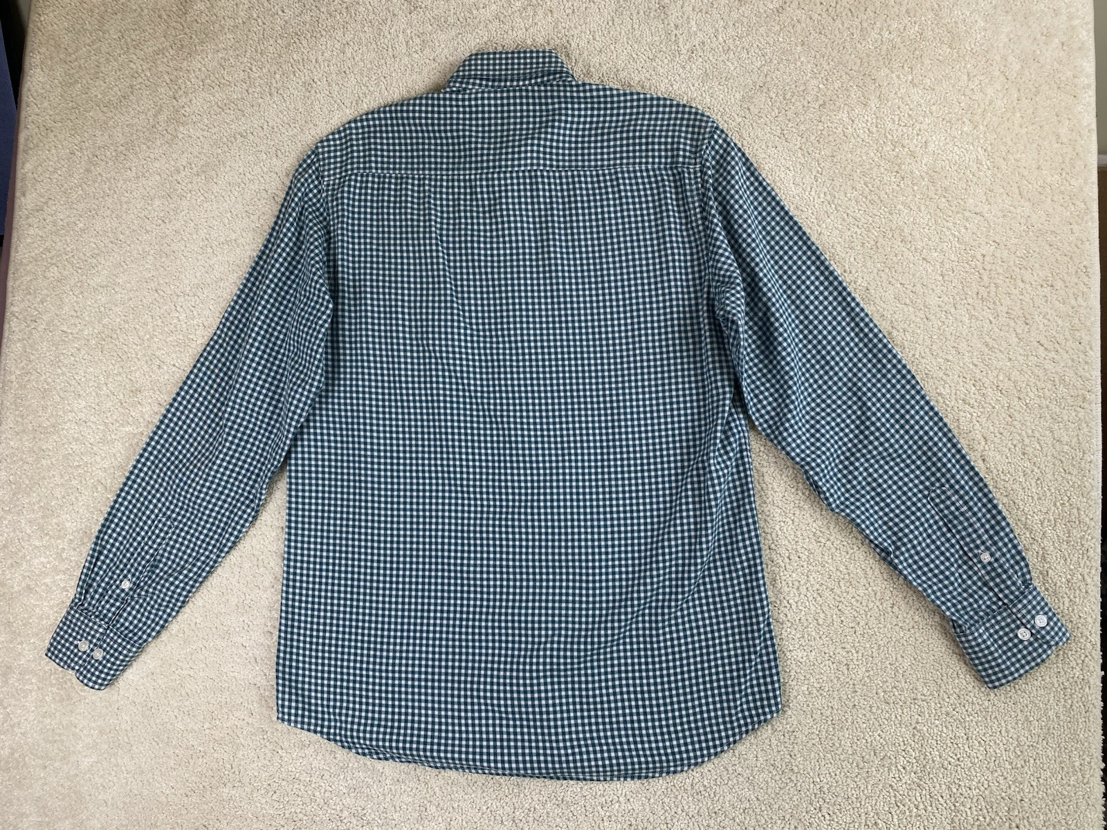 Combatant Gentlemen Dress Shirt Mens 15 Med Athletic Green Plaid Check Button Up