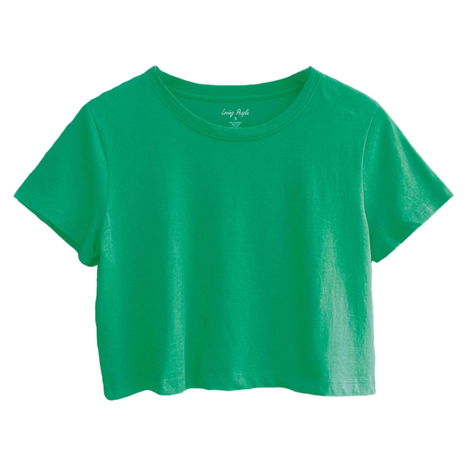 Women’s Loose Fit Crop Tops Round Neck Short Sleeve Casual 100% Cotton T-Shirts