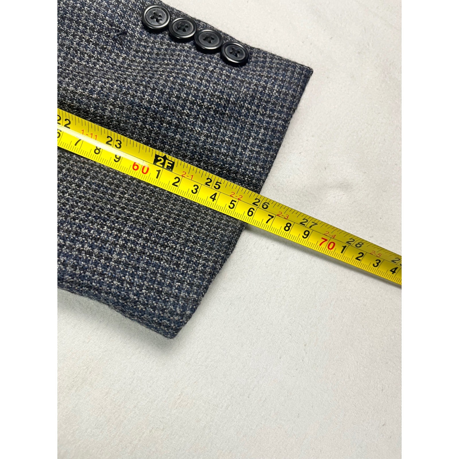 Pronto Uomo Mens 48 Long Grey 100% Lambswool Micro Check Blazer Suit Sport Coat