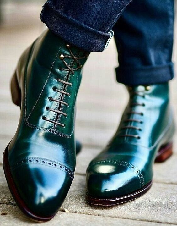 Stivaletti Oxford stringati da uomo in vera pelle viola scuro su misura