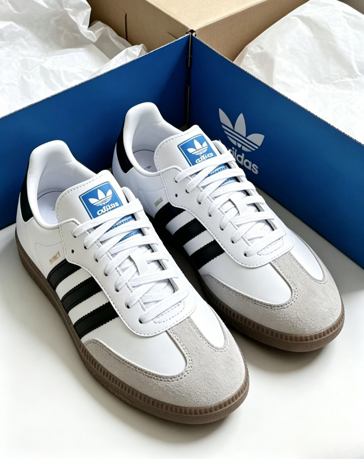adidas Originals Samba OG White Retro Sneakers B75806 Men Women Unisex Low Top