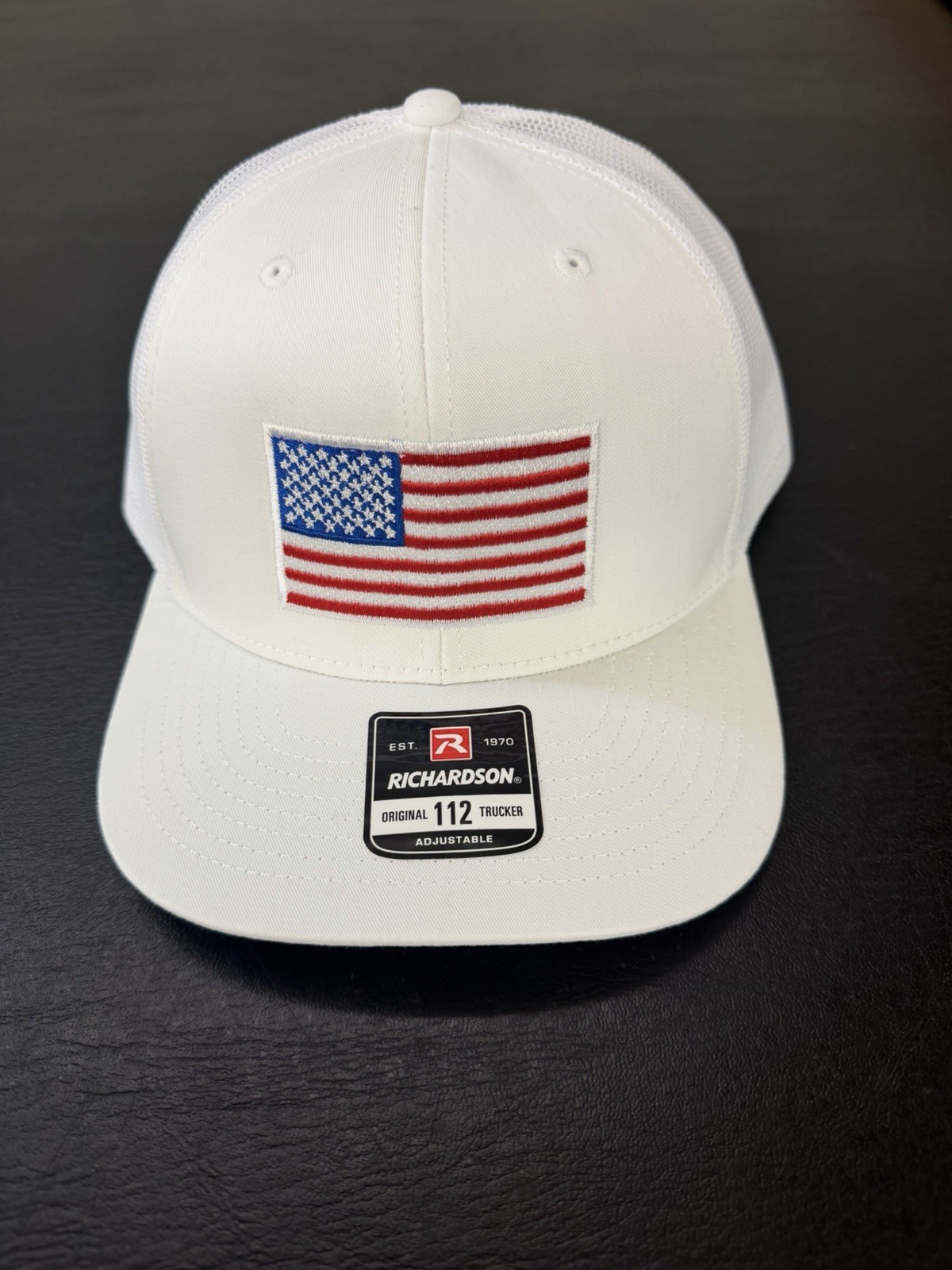 USA FLAG Embroidery Richardson 112 White/White