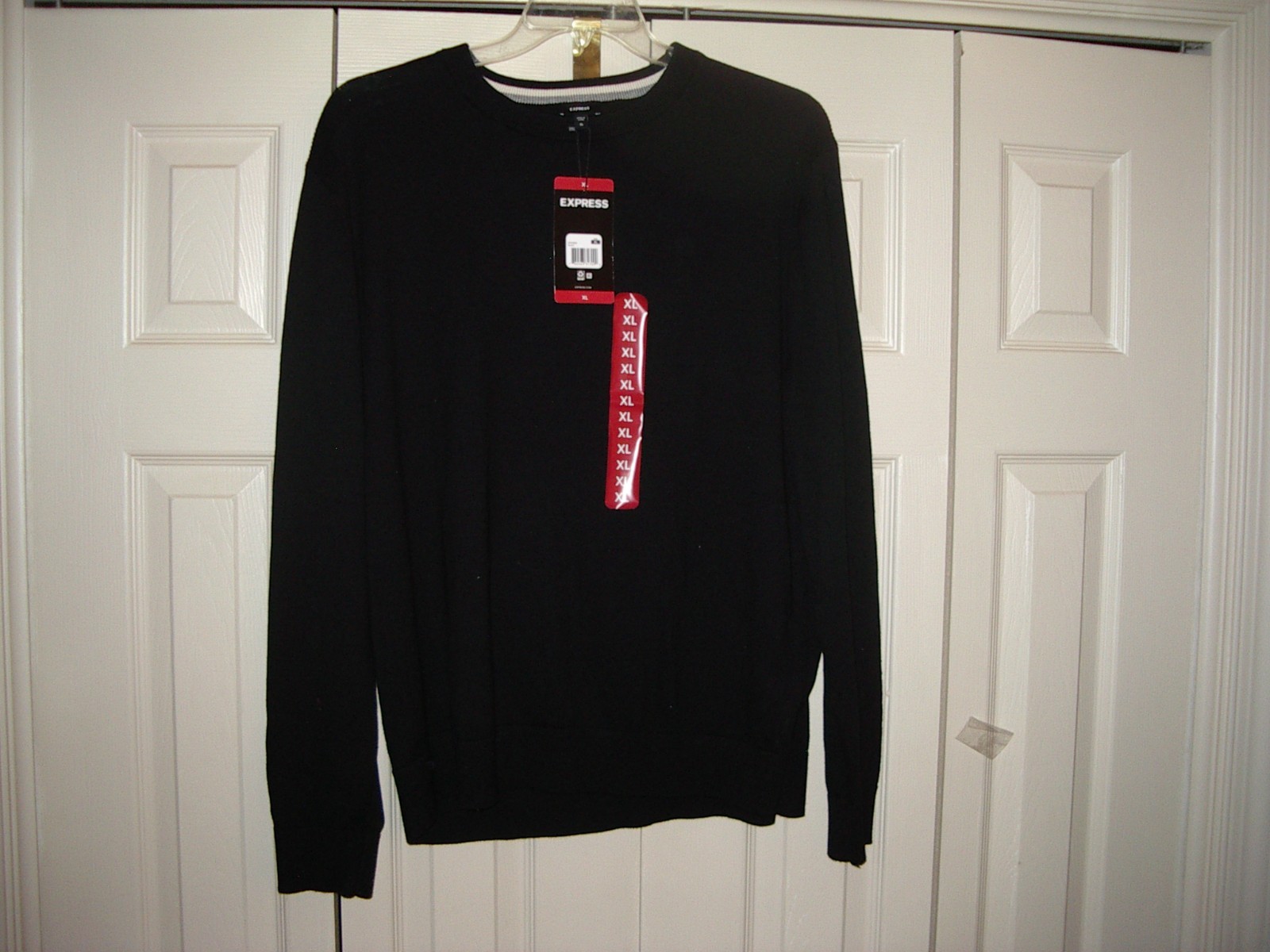 Express Men’s Lightweight Crew Neck Regular Fit Sweater XL BLACK NEW W/T