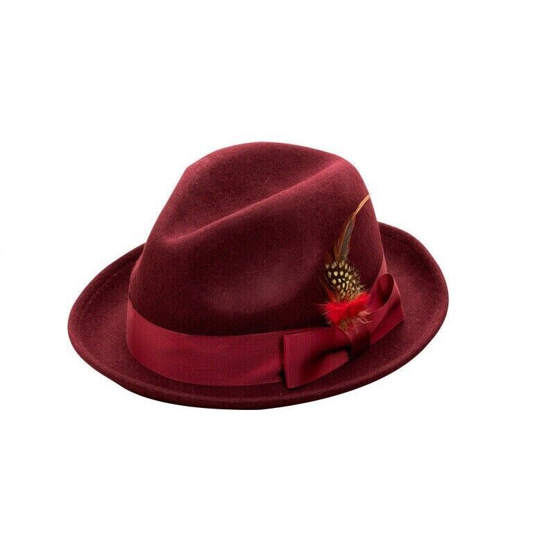New Men’s 100% Wool Quality Fedora Trilby God Father Hat S-XL by Fortino Landi