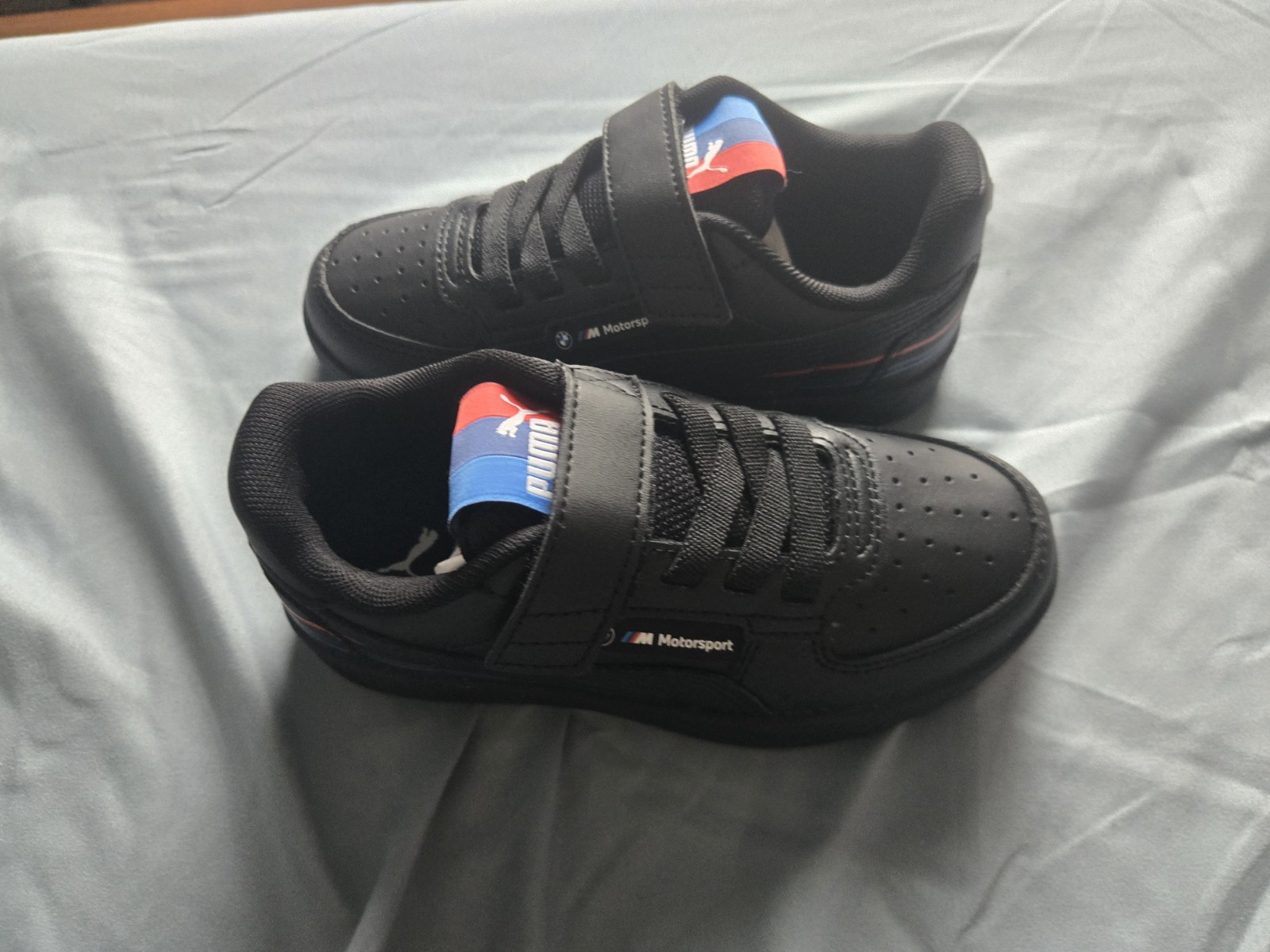 PUMA BMW M Motorsport Black Low Top Athletic Sneakers Lace Up Hook & Loop