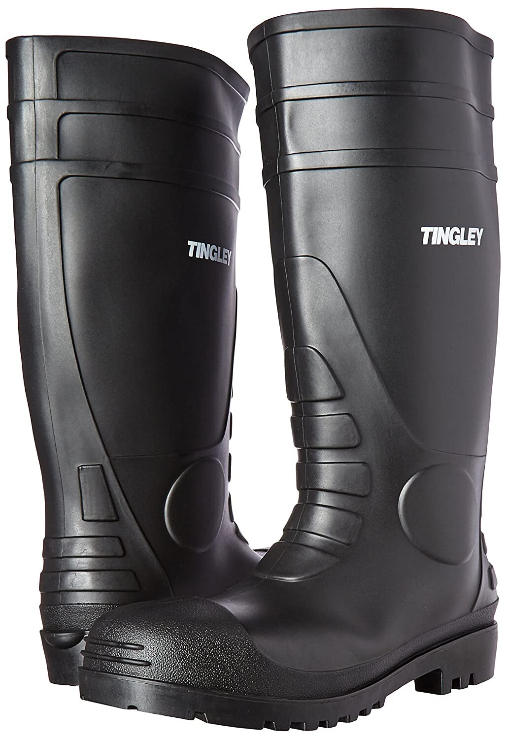 31151 Rubber Fishing Hunting Waterproof PVC Work Mud MENS BLACK BOOTS Plain Toe