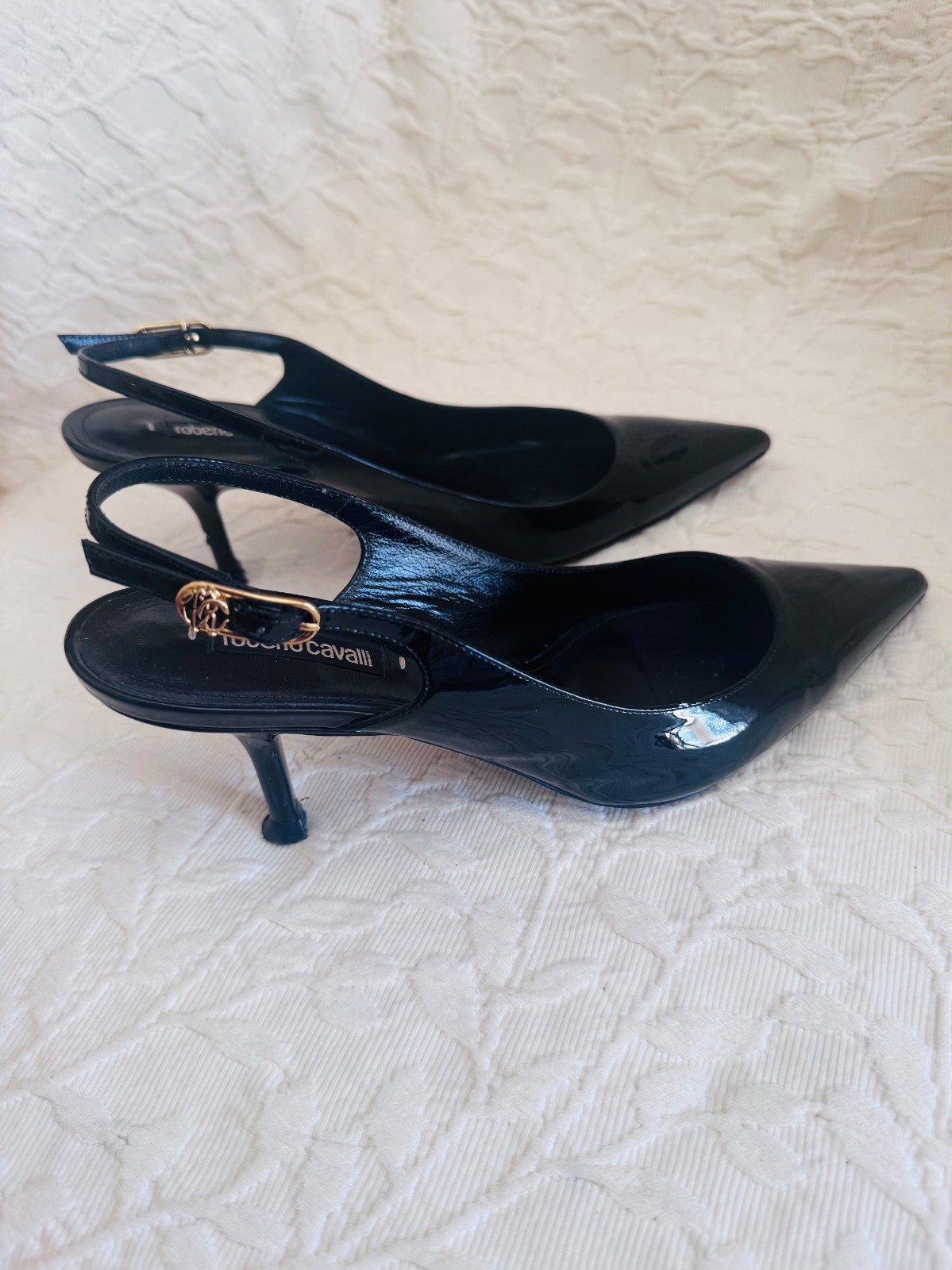 Roberto Cavalli leather heels US8 EU39 made in Italy