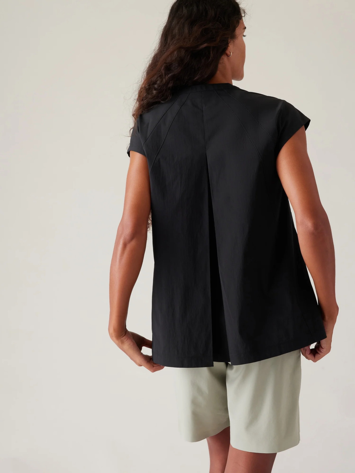 ATHLETA Performance Poplin Popover Top Plus 2X | Black #587913 NEW