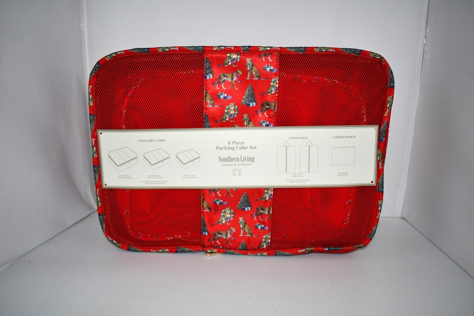 Southern Living 6-Piece Cheetah Packing Cube Set #F24PACK002 NWT
