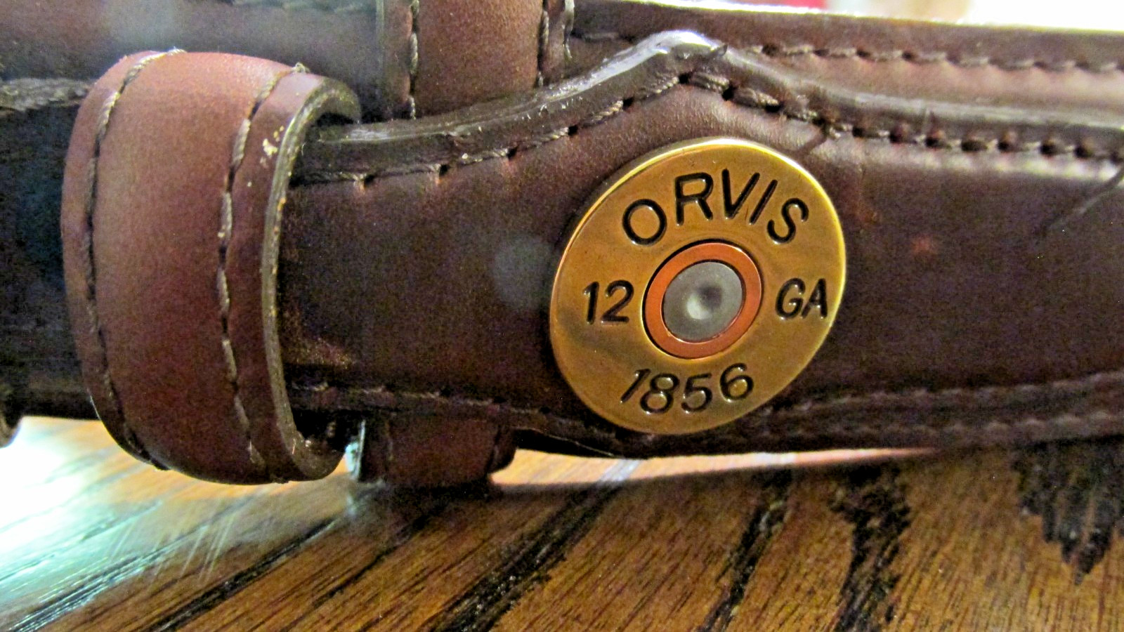NEW MENS ORVIS 9G3L TOP GRAIN BROWN LEATHER SHOTGUN SHELL LEATHER BELT SIZE 38