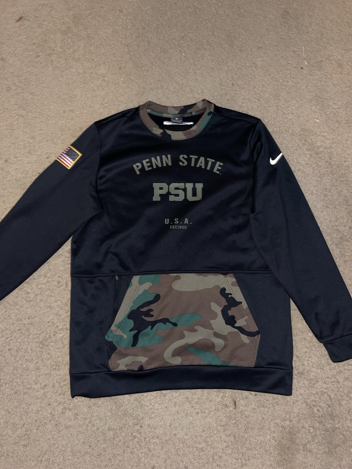 Nike Dri-FIT Penn State Nittany Lions Wright #49 Sweatshirt L Black Camo