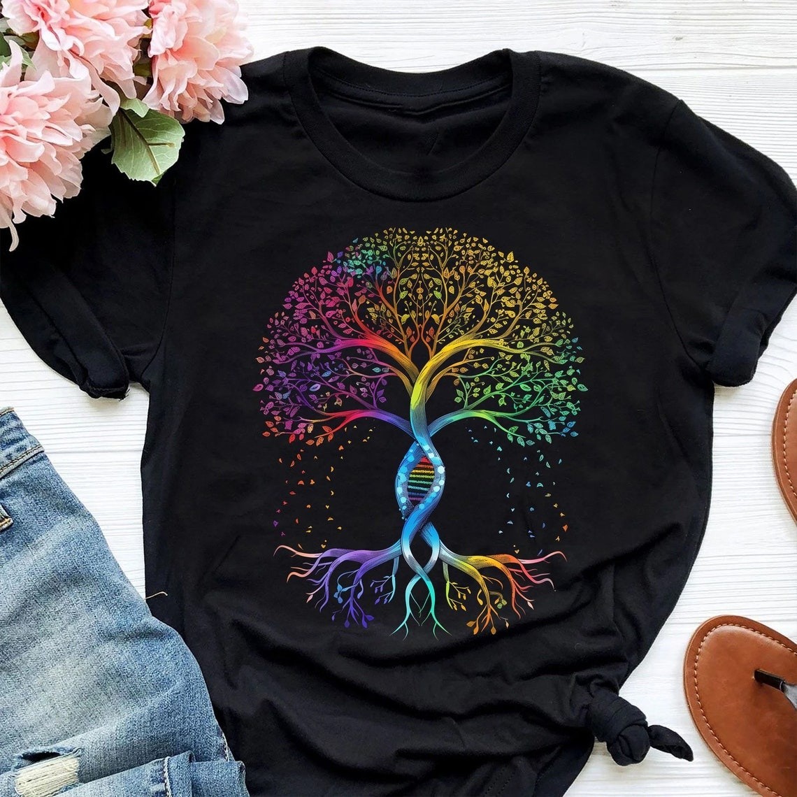 Pride Tree of Life Shirt LGBTQ Rainbow Graphic Tee