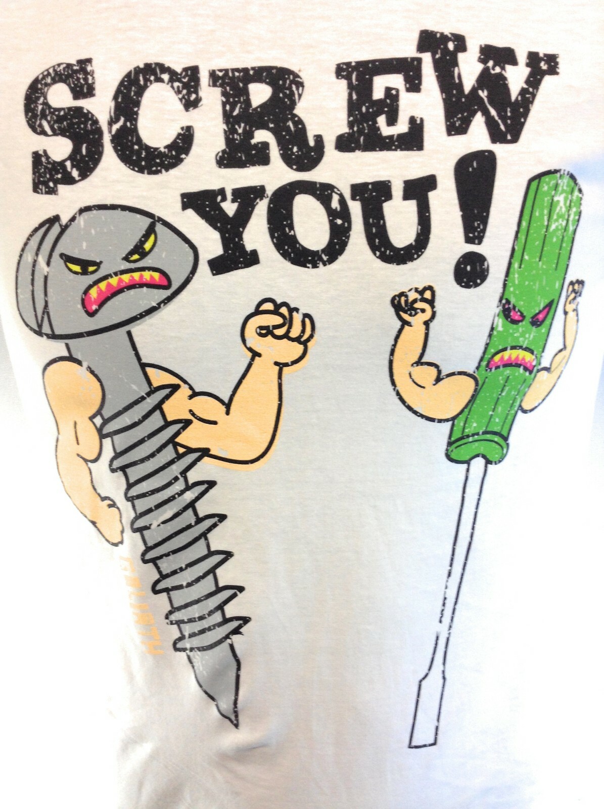 Mens David & Goliath Screw You! Screwdriver White Novelty Tee T-Shirt