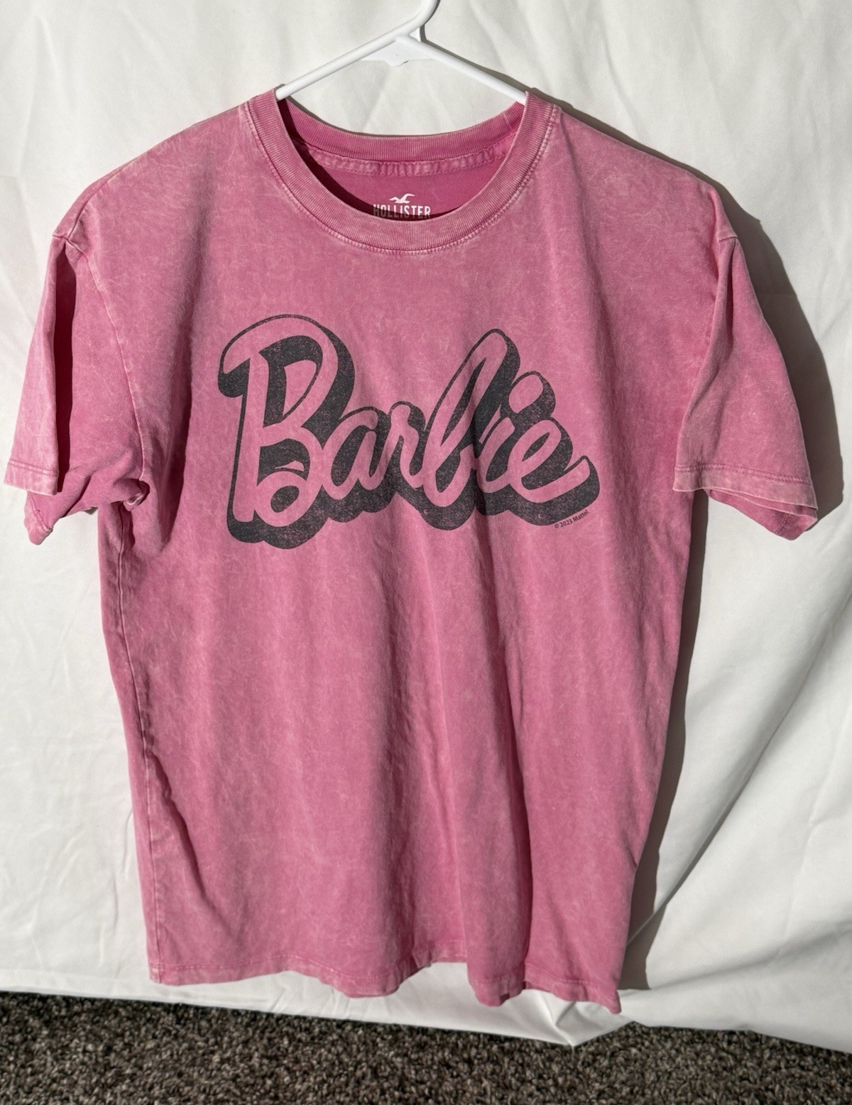 Hollister Barbie Graphic Print Pink Crew Neck Short Sleeve Cotton T-Shirt XS