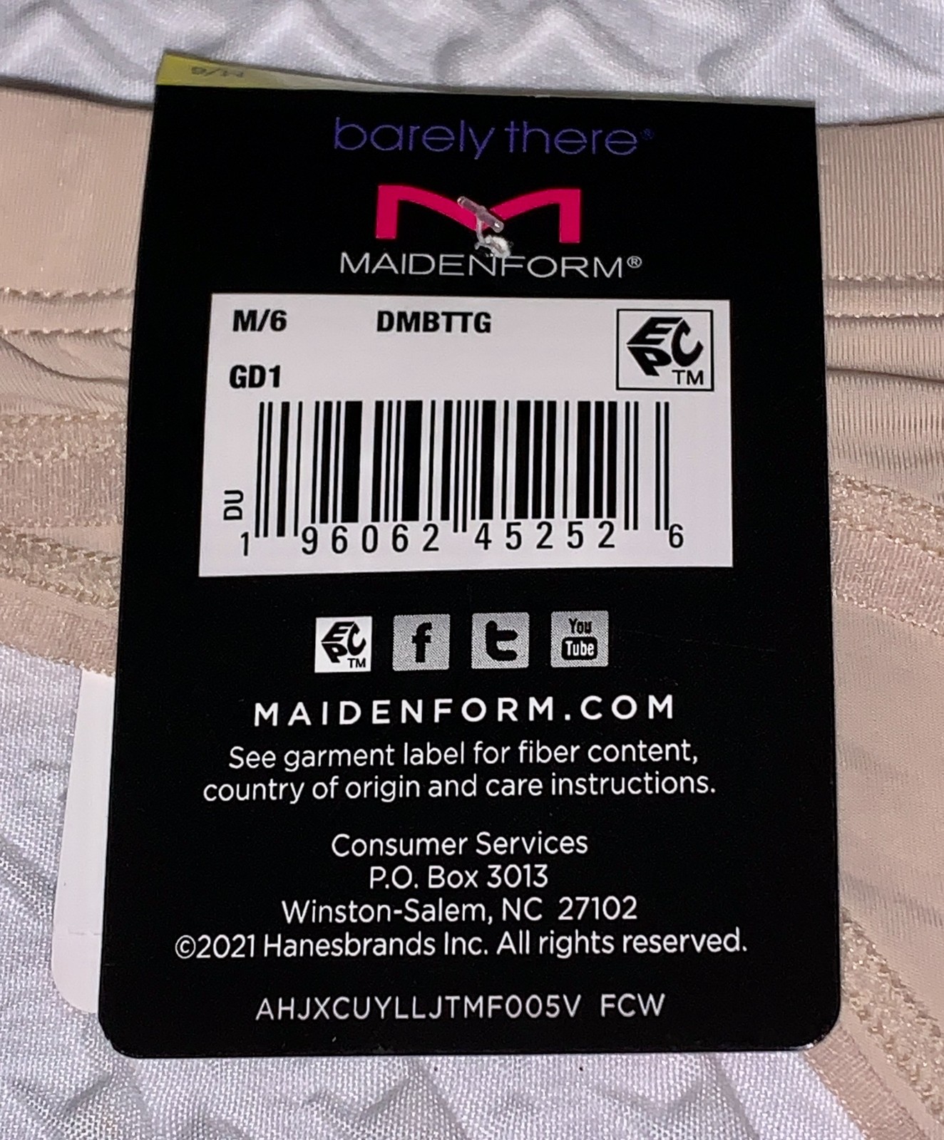 MAIDENFORM Barely There Nude Invisible Thong Panty Womens Sz M 6 L 7 XL 8 2XL 9