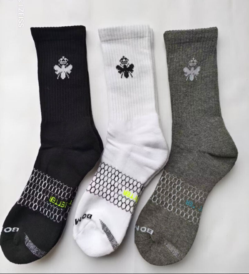 3 pairs Bombas Men’s All-Purpose Calf Socks Size Large 10-13 -3 Colors US STOCK