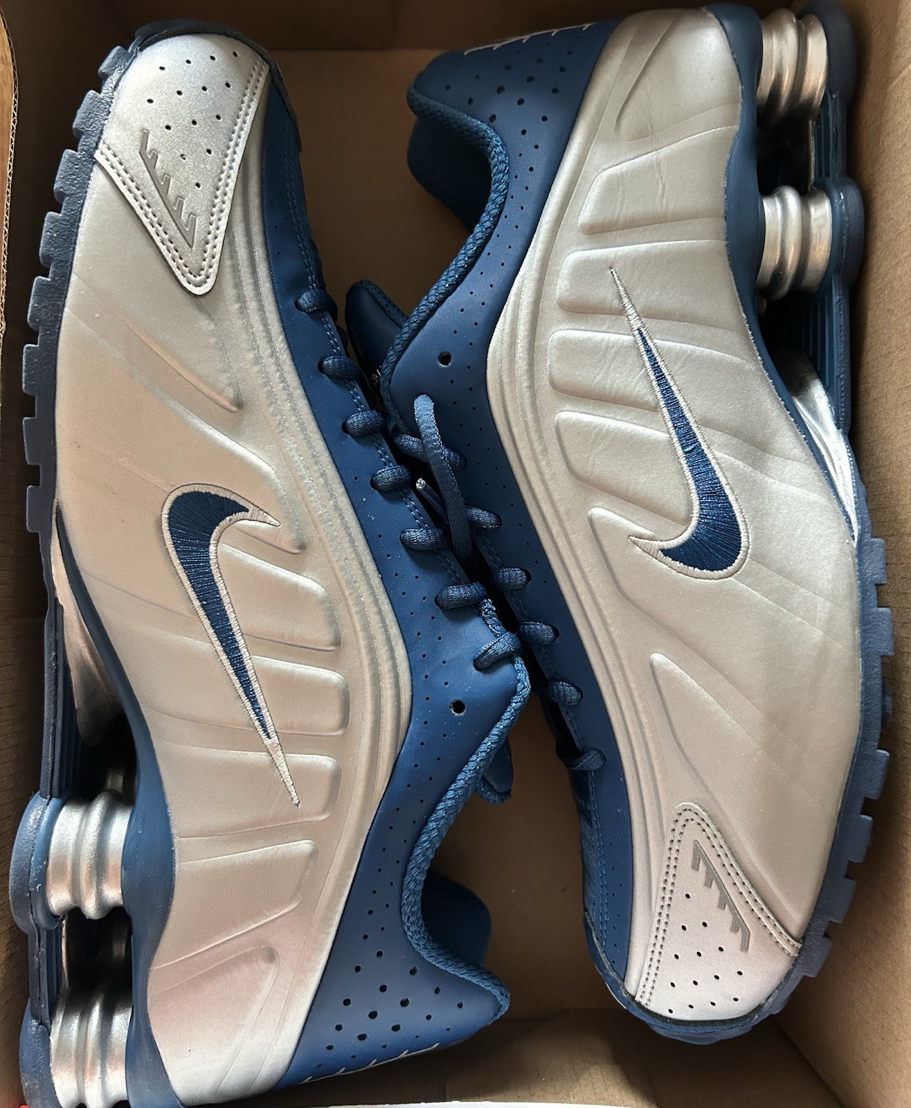 Nike Shox R4 Shoes Court Blue Metallic Silver IQ9391-476 Men’s Sz 11 NEW in Box