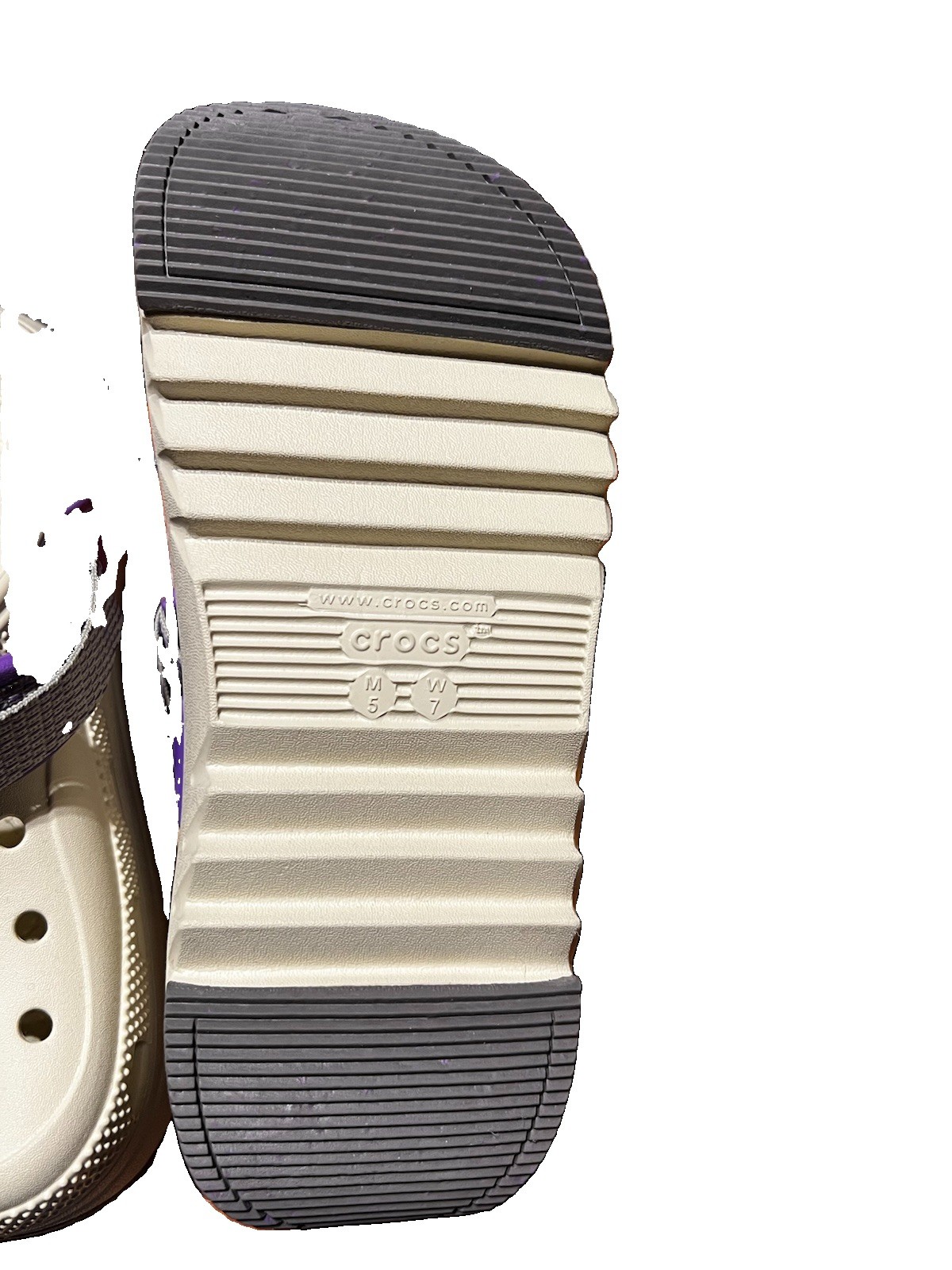 Crocs Hiker Escape Clogs Unisex Womens 10/Mens 8 Beige Purple Platform Comfort