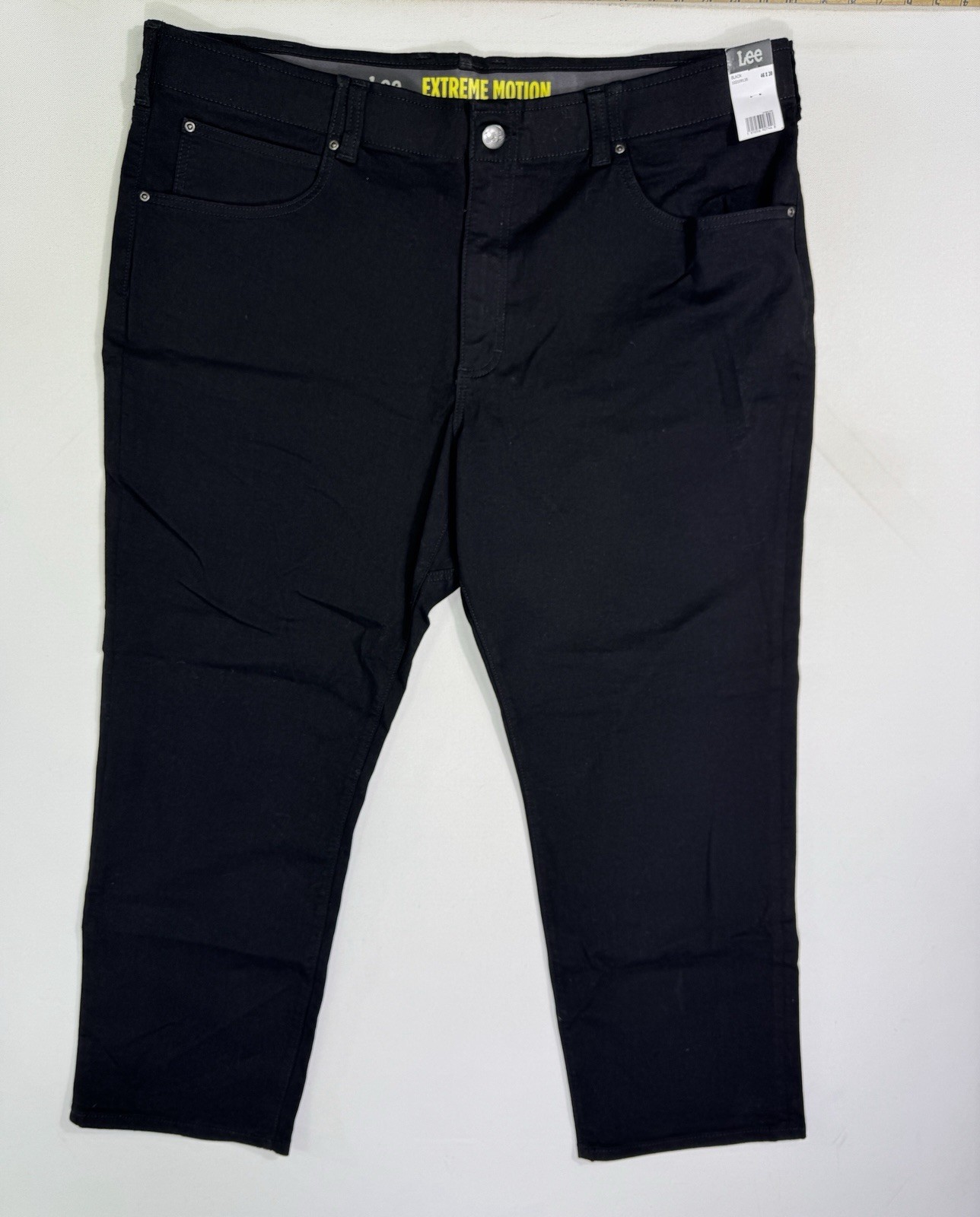 Lee Extreme Motion Relaxed Straight Leg Jeans Men’s 46×30 (46×29) NWT Black