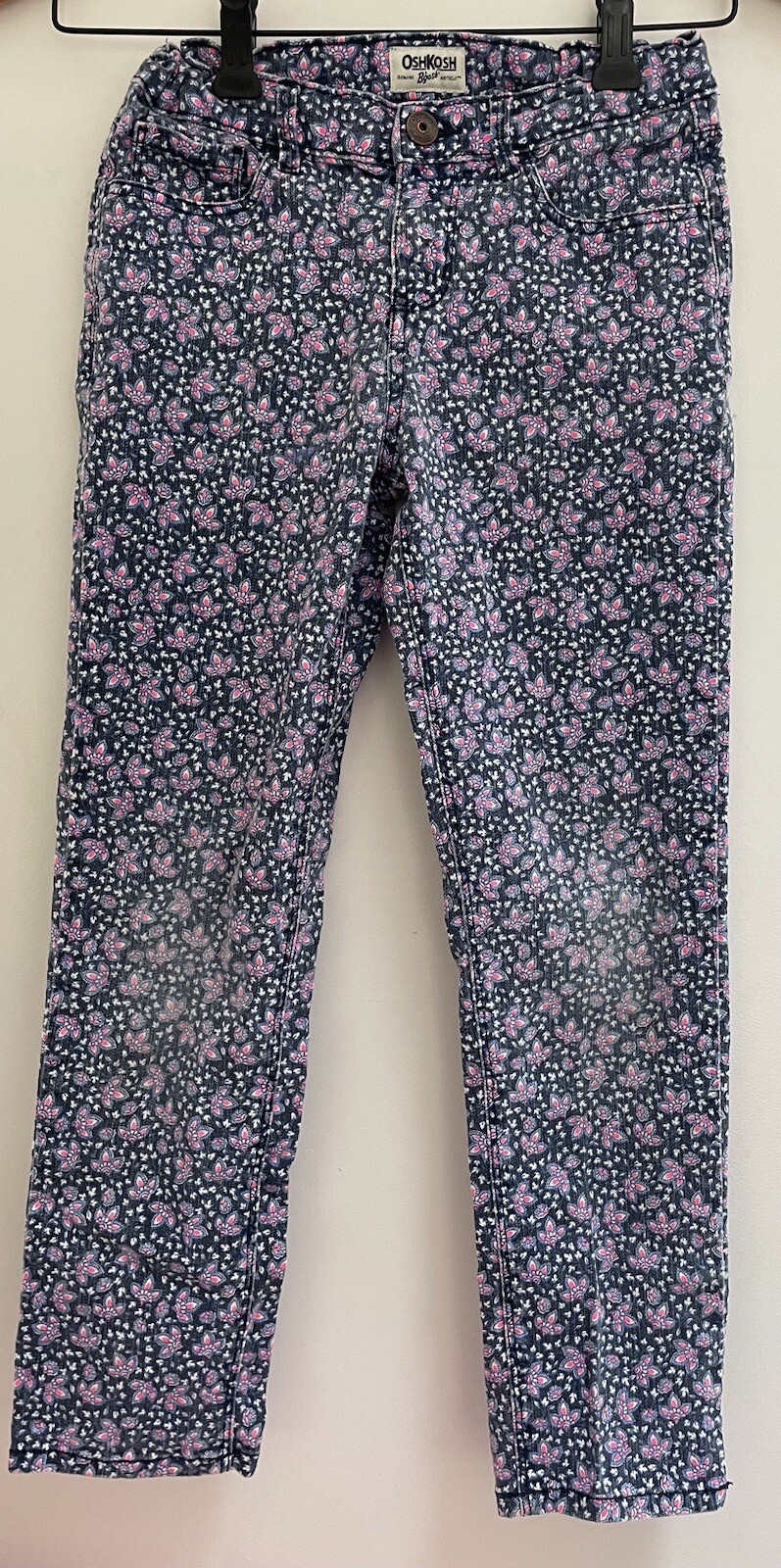 OshKosh B’Gosh Kids Girls Patterned Adjustable Stretch Cotton Jeggings Navy Sz 8