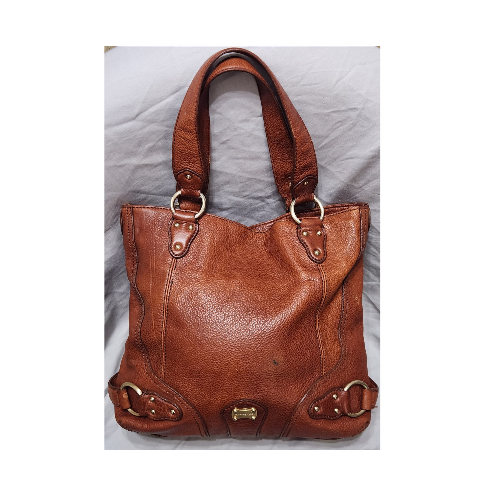 Vintage Michael Kors Astor Lg Leather Tote Bag FLAWED Rugged Work Shoulder Purse