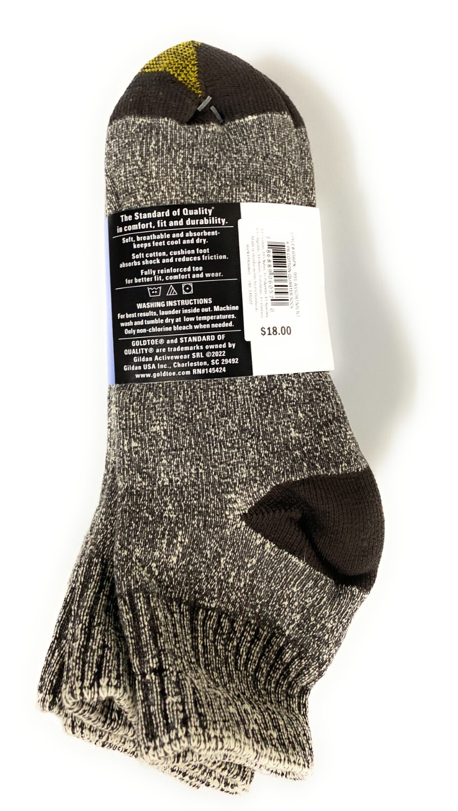 Gold Toe 6 Pack Mens Athletic Quarter Socks Cushion Cotton SIZE 10/13 Irregular