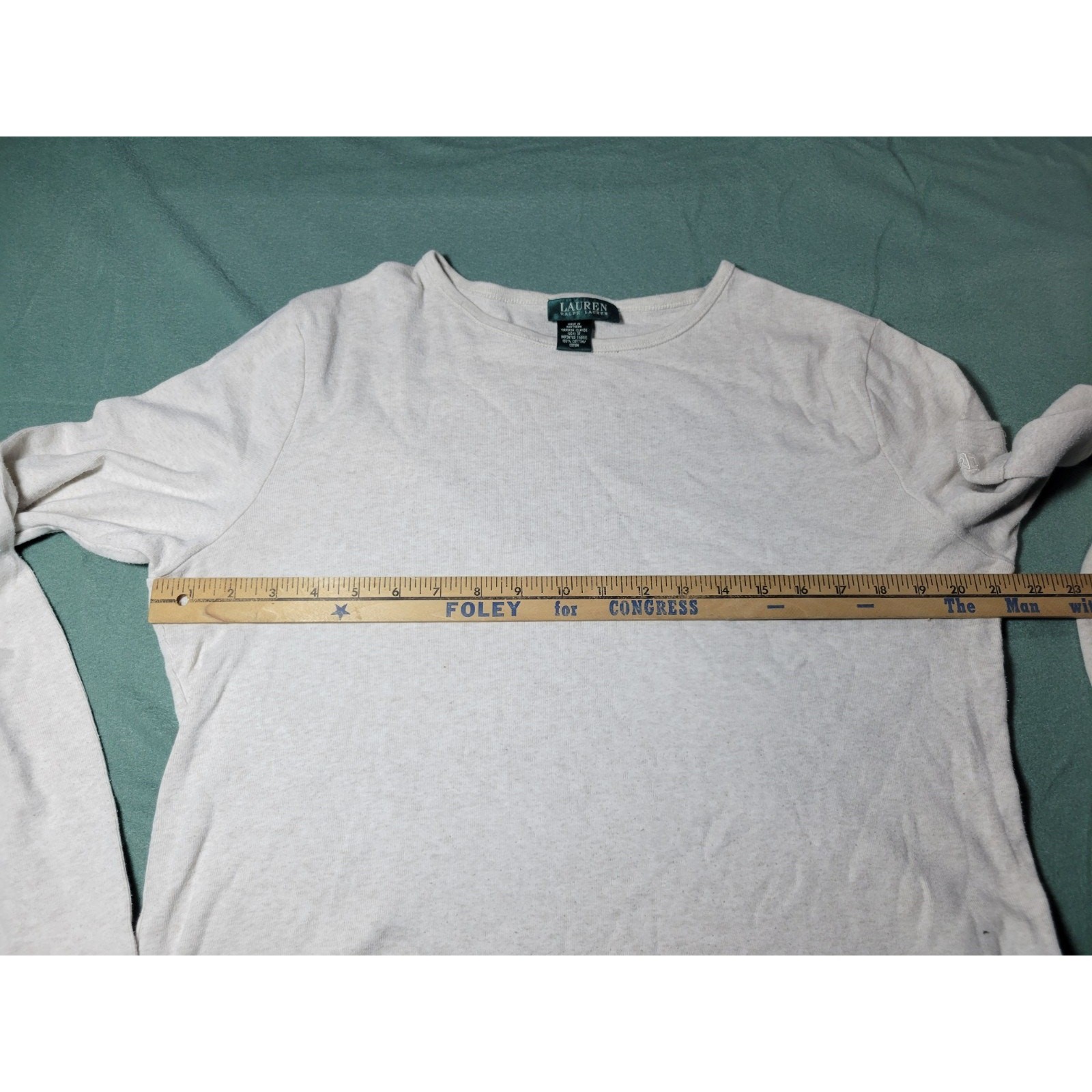 Lauren Ralph Lauren Shirt Women’s Size Large Ivory Long Sleeve Outdoor Comfort