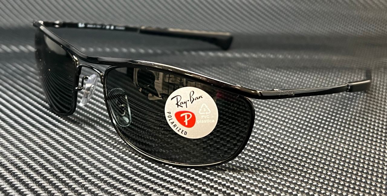 RAY BAN Olympian RB3119M 002 58 Black Polarized Men’s 62 mm Sunglasses