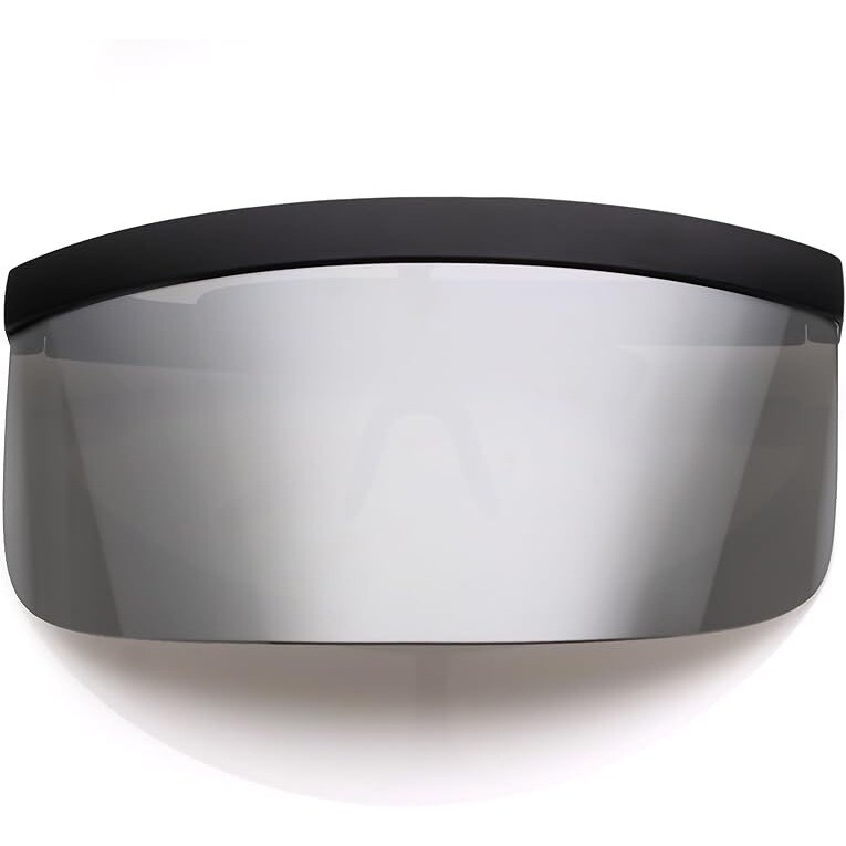 Shield Visor Sunglasses Mirrored Lens UV400 Protection Futuristic Festival Gafas