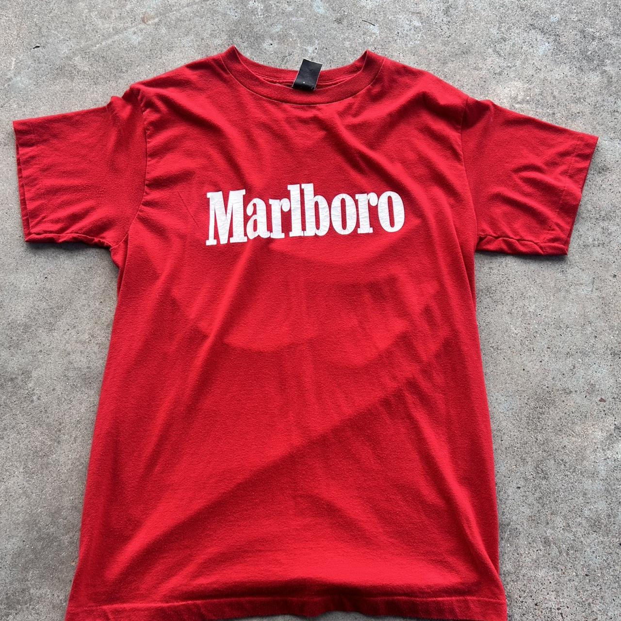 Marlboro Vintage 70s Rare Single Stitch Red Logo Cotton T Shirt USA Tee S-5XL