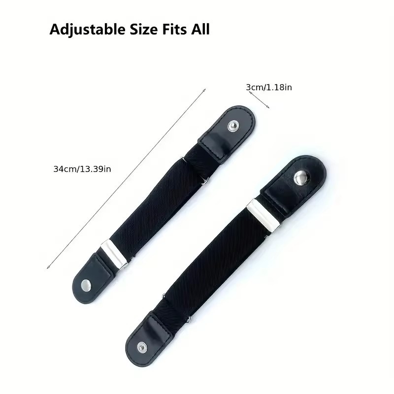 2 Pack No Buckle Elastic Belt Invisible Loop Belt for Jeans Pants*
