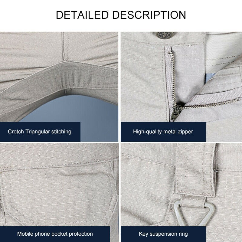 Men’s Work Cargo Pants Tactical Combat Pants Outdoor Hiking Waterproof Trousers