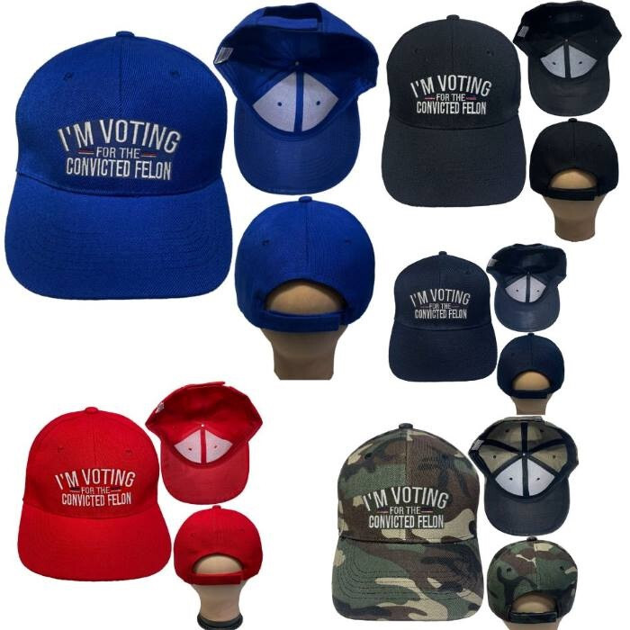 Trump 2024 I’m Voting For The Convicted Felon 3D Cap Hat L12 ROYAL BLUE