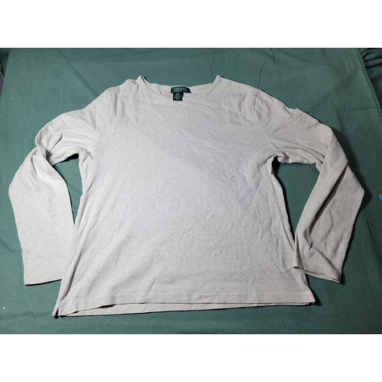 Lauren Ralph Lauren Shirt Women’s Size Large Ivory Long Sleeve Outdoor Comfort